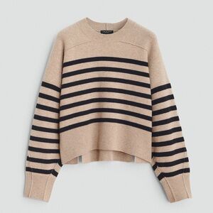 Rag & Bone Bridget Stripe Wool Crew Oversized Fit - Women’s L